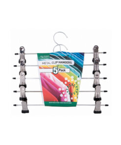 Metal clip clothes hangers in pack of 5