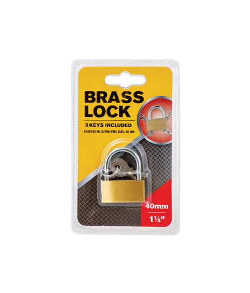 Brass padlock in size of 40mm coming with 3 keys