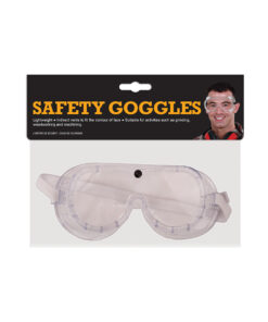 Clear plastic safety goggles