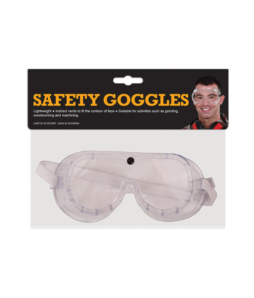 Clear plastic safety goggles