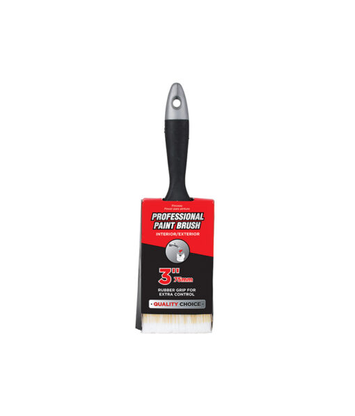 Professional paint brush with rubber grip in width of 75mm