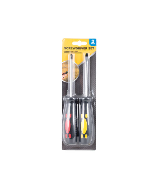 Screwdriver set coming with 1x phillips head screwdriver and 1x flathead screwdriver