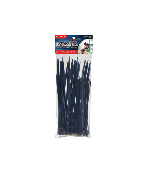 Cable ties in assorted lengths of 15cm and 20cm coming in pack of 50