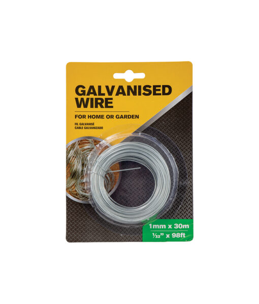 Galvanised wire for home and garden use coming in single roll of length 30m