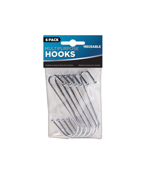 Stainless steel multi-purpose hooks coming in pack of 6