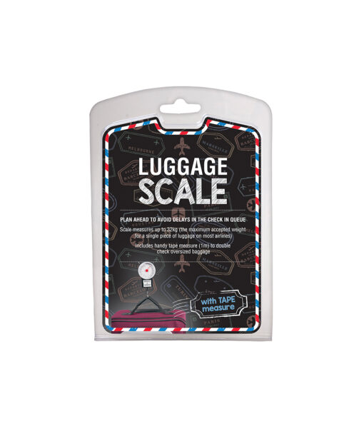 Luggage scale for travel, maximum weight of 32kg and comes with 1m tape measure