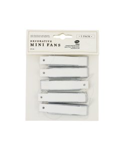 Silver Mini Decorative Fans 5pk