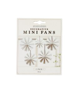 Silver Mini Decorative Fans 5pk