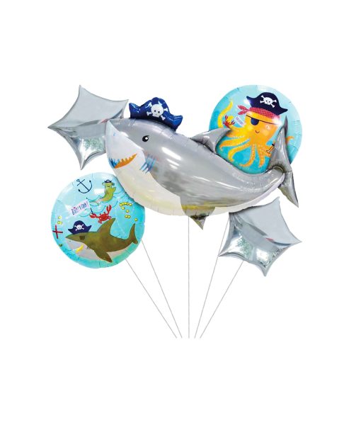 pirate shark party balloon set 5pc