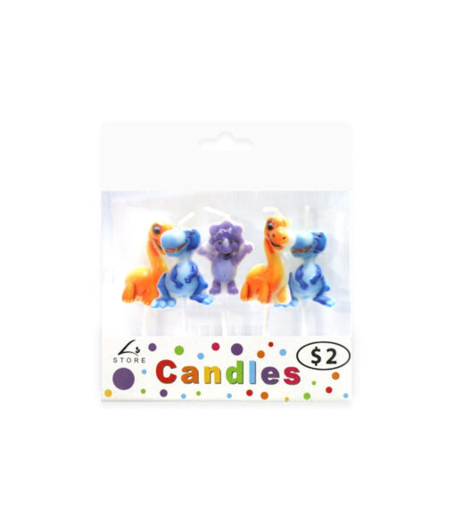 Cute Dinosaur Candles 5pk