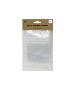 Size 2 plastic grip bags in size of 7.5cm x 10cm and coming in pack of 100pieces