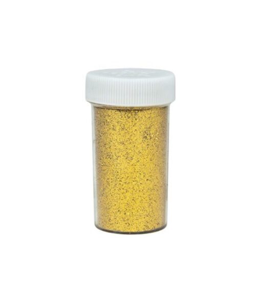 Shimmering gold glitter in jar of 100g