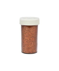 Shimmering rose gold glitter in jar of 100g