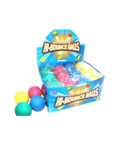 Sponge rubber hi-bounce balls in plain bright colour design