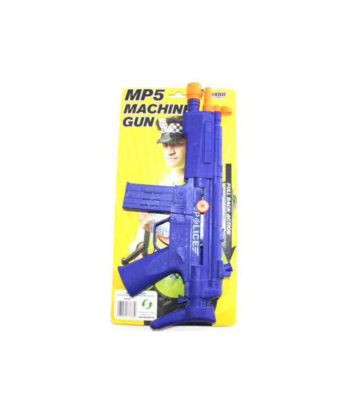 MP5 Machine gun in blue colour with "Police" writing design for Halloween costume