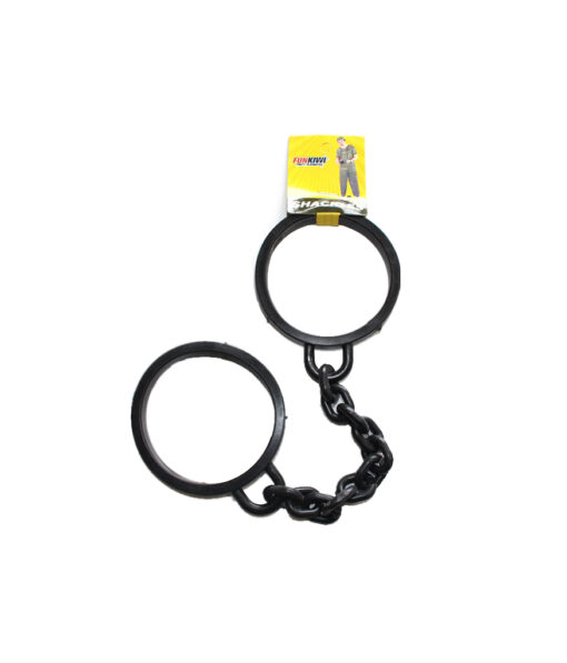 Shackles in black colour with black chain for prisoner inmate Halloween costume and prop