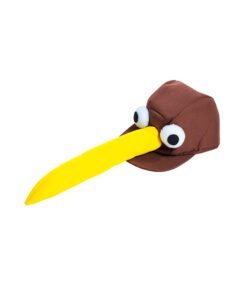 Novelty kiwi hat in brown colour with large yellow beak