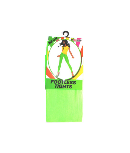 Neon footless tights in green colour