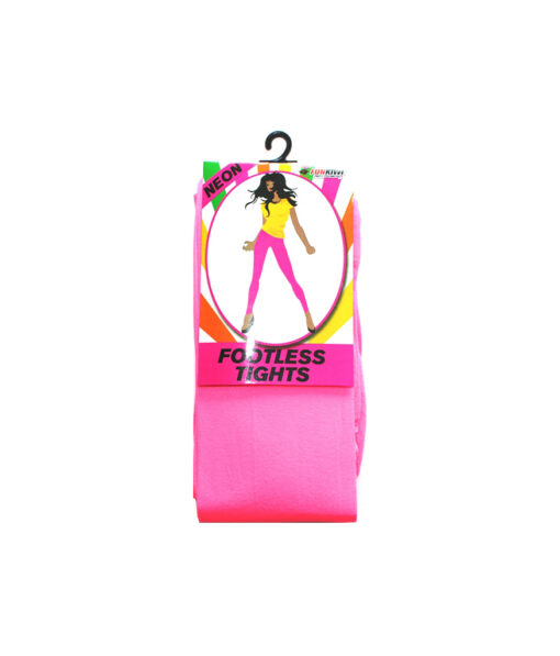 Neon footless tights in hot pink colour