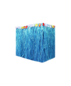 Blue luau table skirt in size of 75cm x 274cm