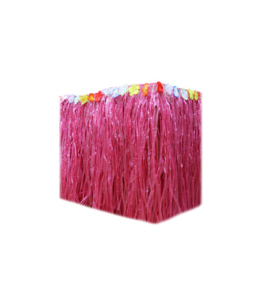 Hot pink luau table skirt in size of 75cm x 274cm