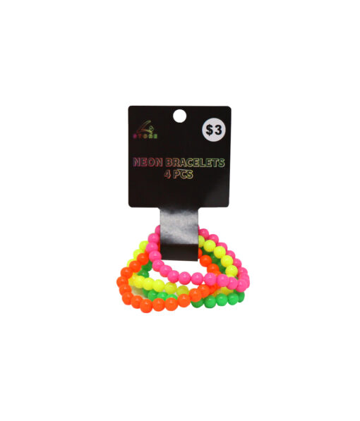 Neon bracelets in pink, yellow, orange, and green colour coming in set of 4 pieces