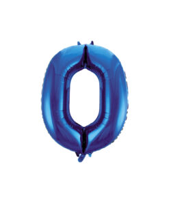 Royal blue foil balloon in number "0" design