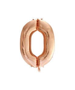 Rose gold foil balloon in number "0" design