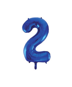 Royal blue foil balloon in number "2" design