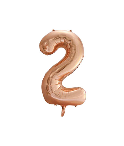 Rose gold foil balloon in number "2" design