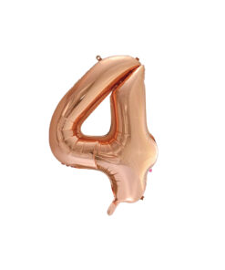 Rose gold foil balloon in number "4" design