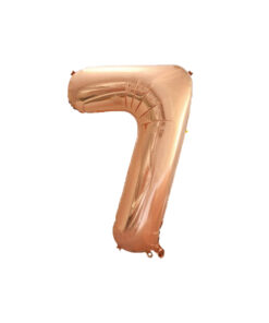 Rose gold foil balloon in number "7" design