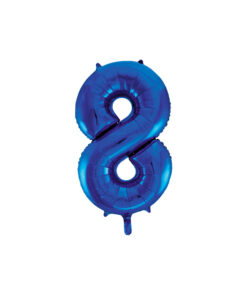 Royal blue foil balloon in number "8" design