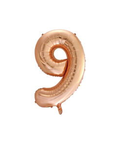 Rose gold foil balloon in number "9" design