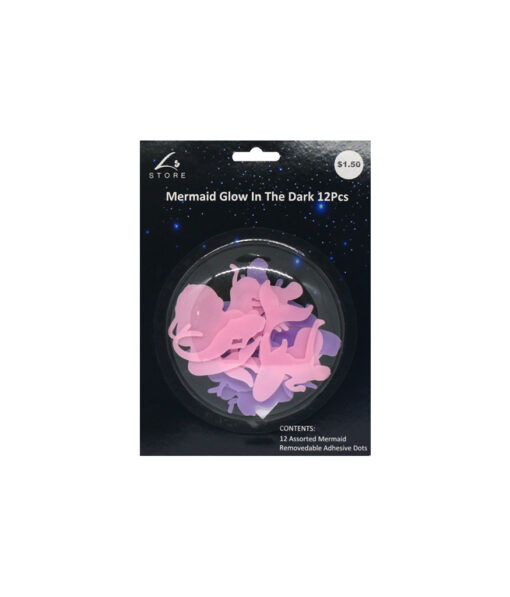 Glow in the dark mermaid decorations in pink and purple colour coming in pack of 12