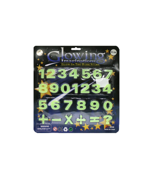 Glow in the dark numbers and symbols decoration