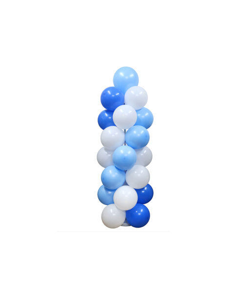 Blue and white latex balloon column kit coming in height of 1.5m