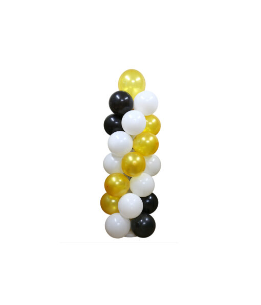 Gold, black, and white latex balloon column kit coming in height of 1.5m