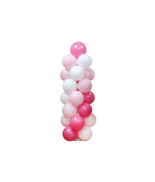 Pink and white latex balloon column kit coming in height of 1.5m
