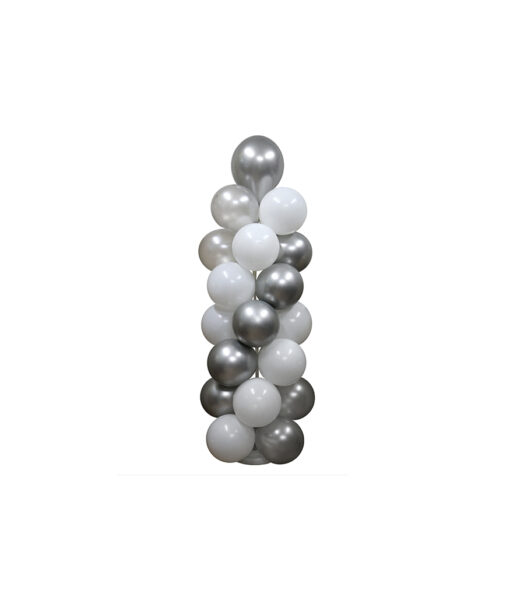 Silver latex balloon column kit coming in height of 1.5m