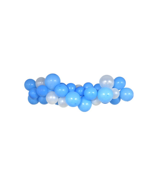 Blue and silver latex balloon garland kit coming in set of 50 pieces