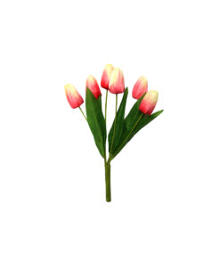 7 head tulip in pink colour and length of 37cm