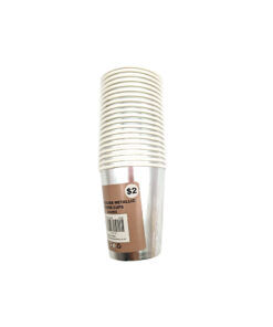 Disposable paper cups in metallic silver colour coming in pack of 20 pieces