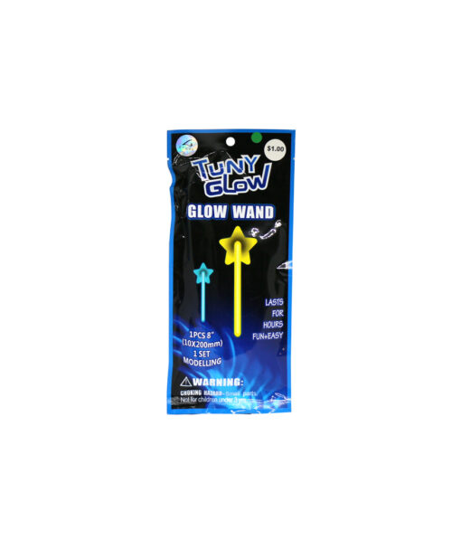 Glow in the dark star on wand in assorted colours coming in pack of 1