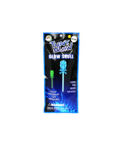 Glow in the dark skull on stick coming in assorted colours in pack of 1