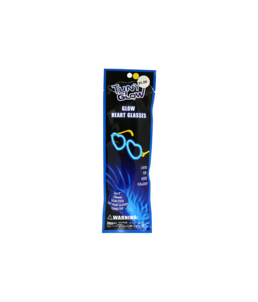 Glow in the dark heart eye glasses in assorted colours coming in pack of 1