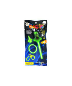 Glow in the dark party set in green colour including 1 aircraft wand, 1 eyeglasses, 1 sword, and 1 bracelet coming in pack of 4