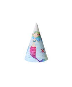 Mermaid paper party hats in pack of 12