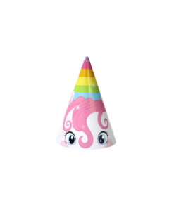 Unicorn paper party hats in pack of 12