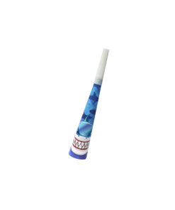 Shark printed party horn blowouts in pack of 12